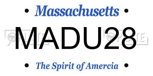 MADU28 Massachusetts License Plate