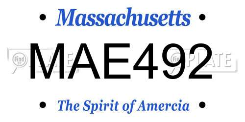 MAE492 Massachusetts License Plate