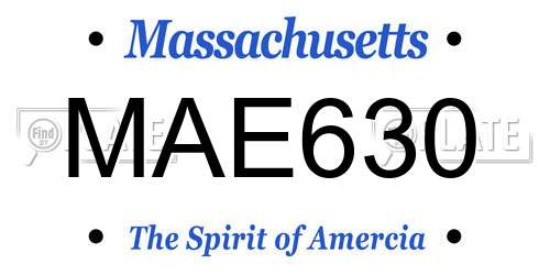 MAE630 Massachusetts License Plate