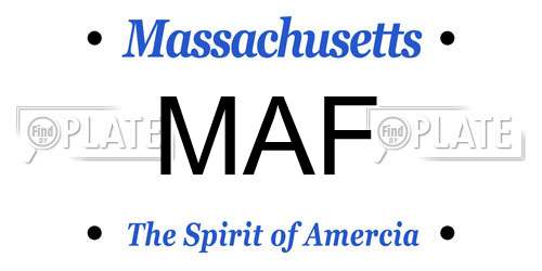 MAF Massachusetts License Plate
