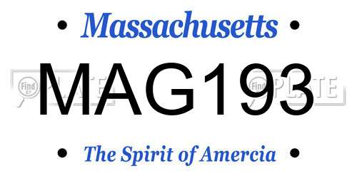 MAG193 Massachusetts License Plate