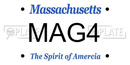 MAG4 Massachusetts License Plate