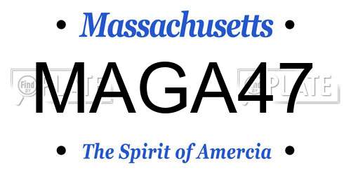 MAGA47 Massachusetts License Plate