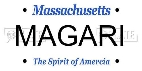 MAGARI Massachusetts License Plate