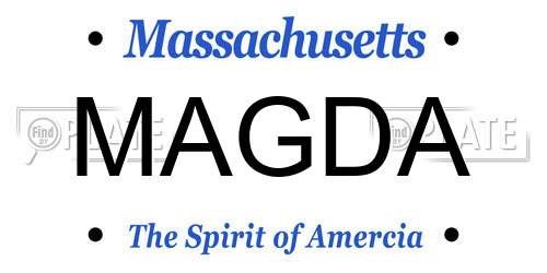MAGDA Massachusetts License Plate