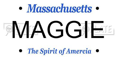 MAGGIE Massachusetts License Plate