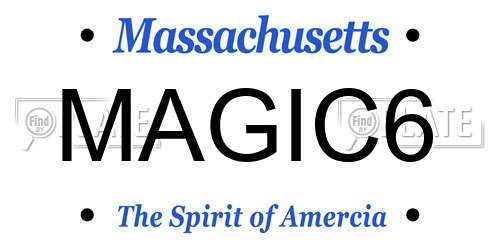 MAGIC6 Massachusetts License Plate