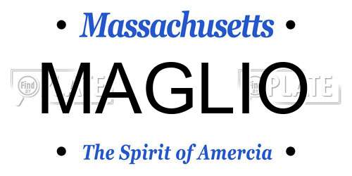 MAGLIO Massachusetts License Plate