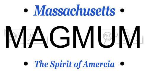 MAGMUM Massachusetts License Plate