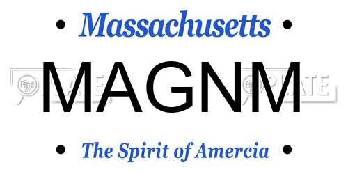 MAGNM Massachusetts License Plate