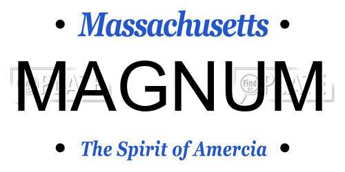 MAGNUM Massachusetts License Plate