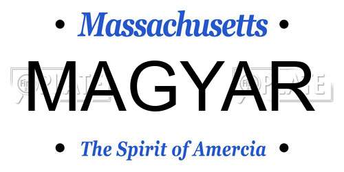 MAGYAR Massachusetts License Plate
