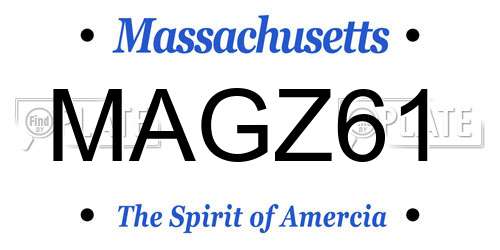 MAGZ61 Massachusetts License Plate