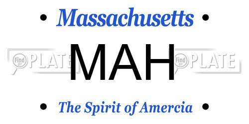 MAH Massachusetts License Plate
