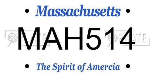 MAH514 Massachusetts License Plate