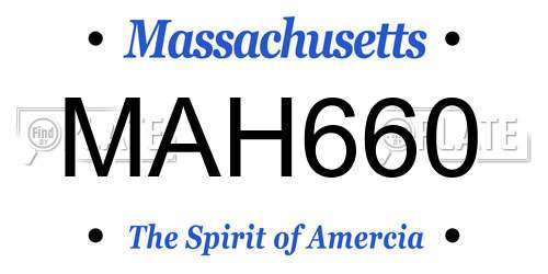 MAH660 Massachusetts License Plate