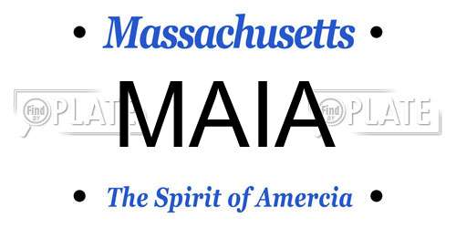 MAIA Massachusetts License Plate