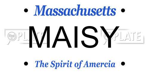 MAISY Massachusetts License Plate