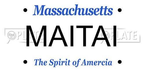 MAITAI Massachusetts License Plate