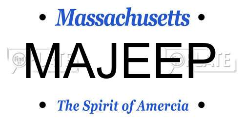 MAJEEP Massachusetts License Plate