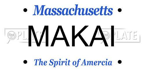 MAKAI Massachusetts License Plate