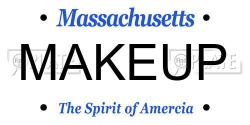 MAKEUP Massachusetts License Plate