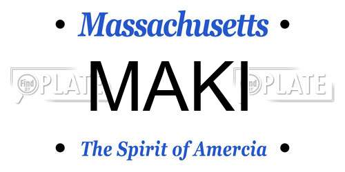 MAKI Massachusetts License Plate