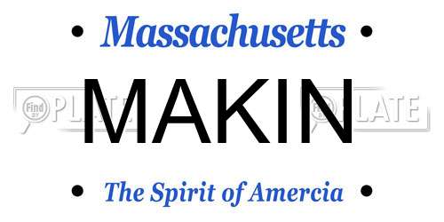 MAKIN Massachusetts License Plate