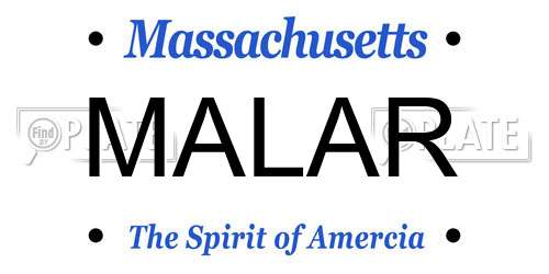 MALAR Massachusetts License Plate