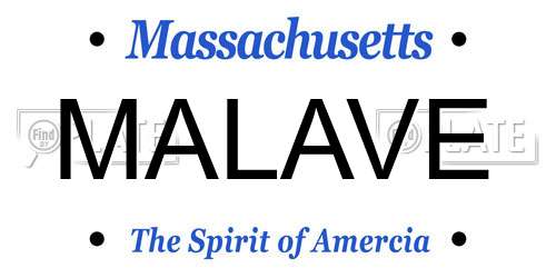 MALAVE Massachusetts License Plate