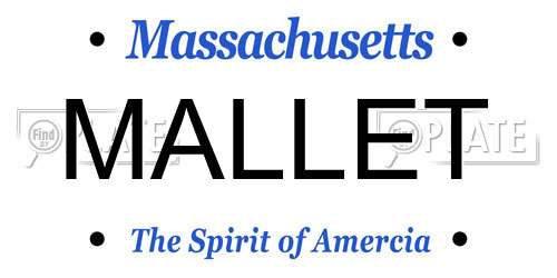 MALLET Massachusetts License Plate