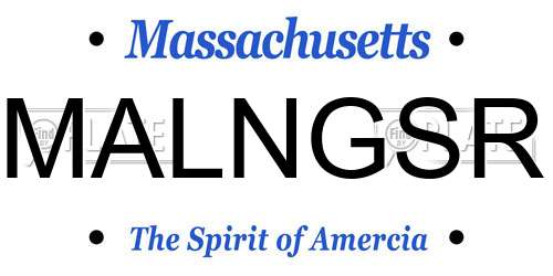 MALNGSR Massachusetts License Plate