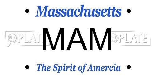 MAM Massachusetts License Plate