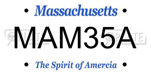 MAM35A Massachusetts License Plate