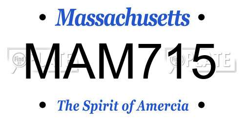 MAM715 Massachusetts License Plate