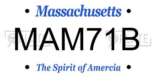 MAM71B Massachusetts License Plate