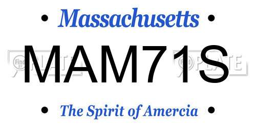 MAM71S Massachusetts License Plate