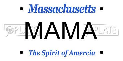 MAMA Massachusetts License Plate