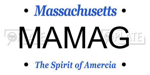 MAMAG Massachusetts License Plate