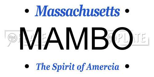 MAMBO Massachusetts License Plate