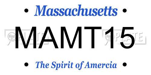 MAMT15 Massachusetts License Plate