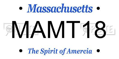 MAMT18 Massachusetts License Plate