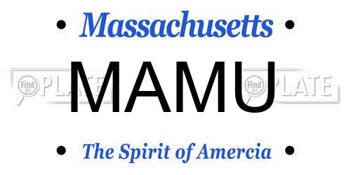MAMU Massachusetts License Plate
