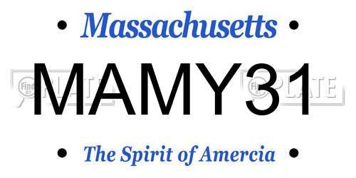 MAMY31 Massachusetts License Plate