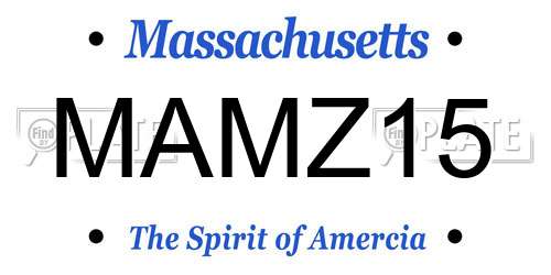 MAMZ15 Massachusetts License Plate