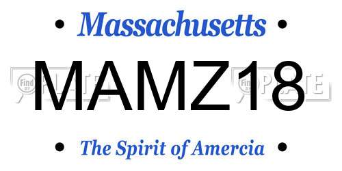 MAMZ18 Massachusetts License Plate
