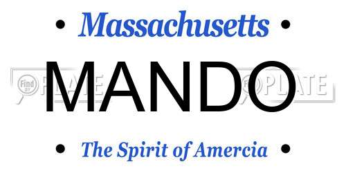 MANDO Massachusetts License Plate