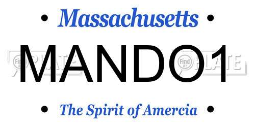MANDO1 Massachusetts License Plate