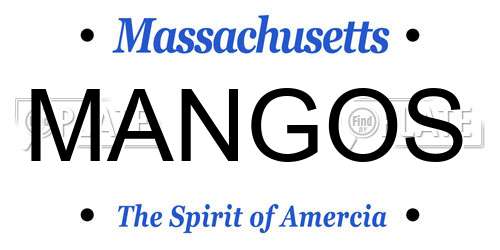 MANGOS Massachusetts License Plate