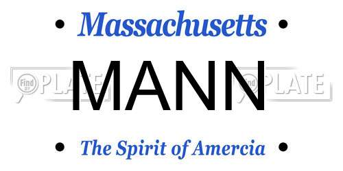 MANN Massachusetts License Plate